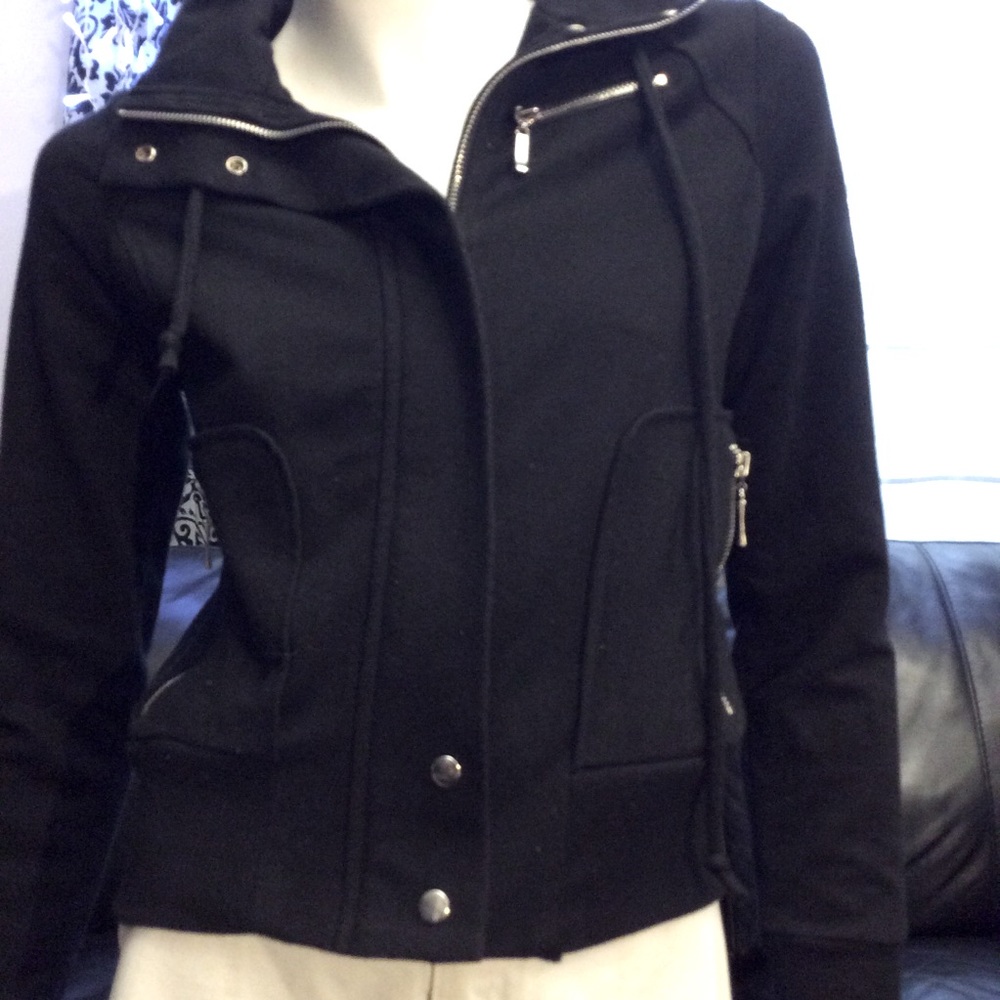 XXI/ Forever 21 black full zip hoodie with collar